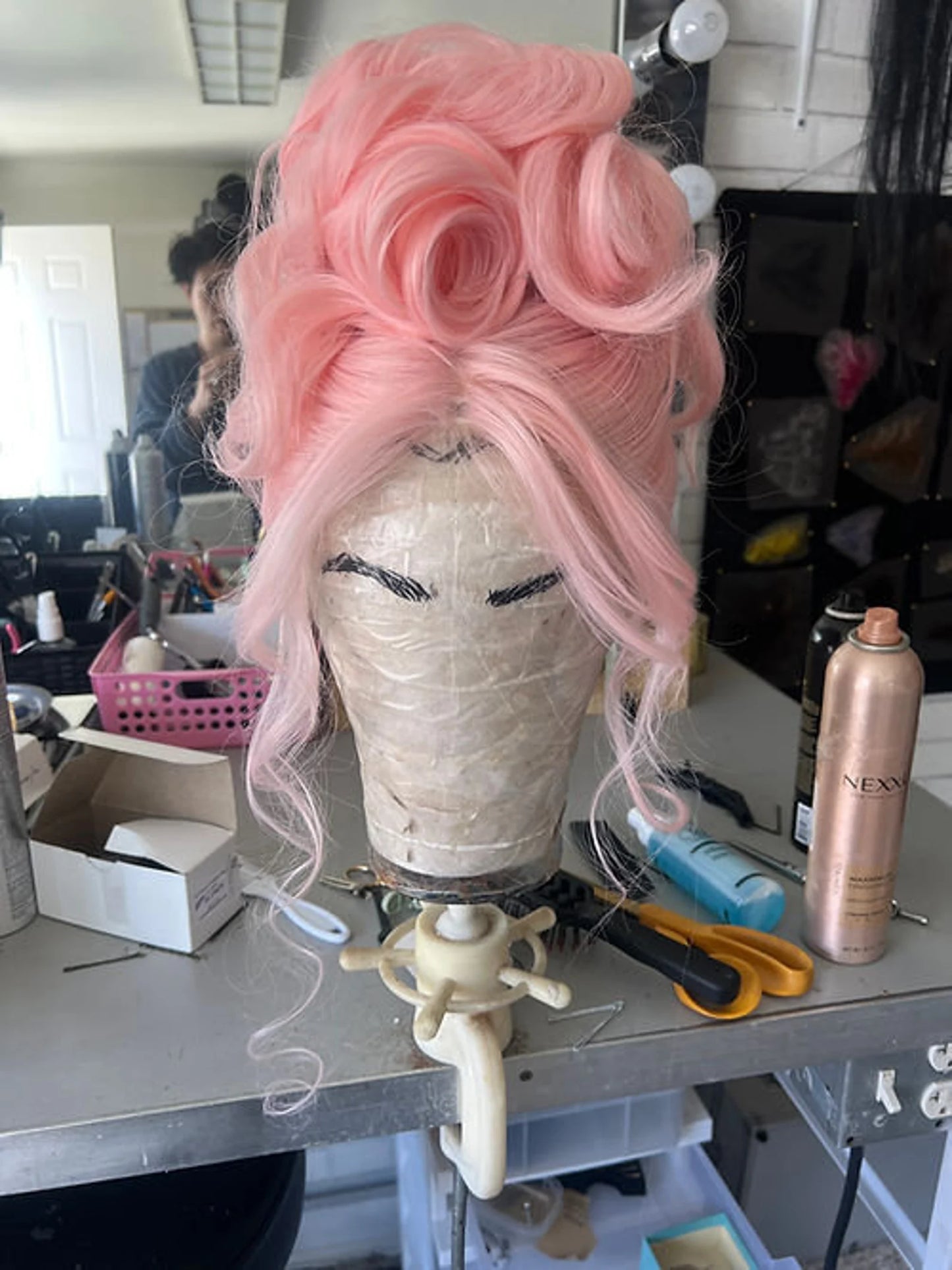 Pink 1950s twist Human Hair