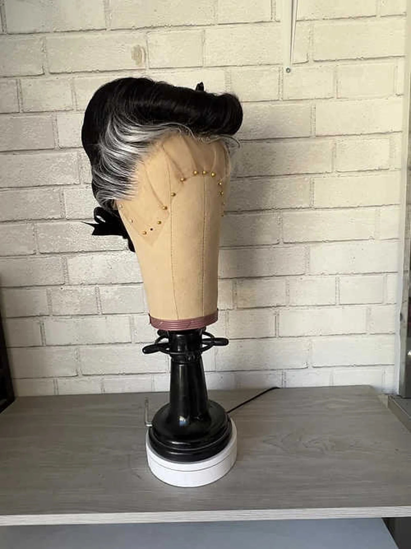 Custom Hairline vintage updo Human Hair