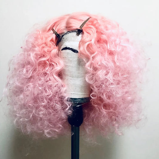 Pink curls Human Hair/synthetic blend