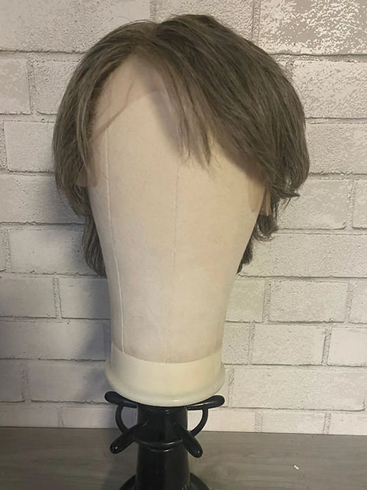 Mens Grey wig Human Hair