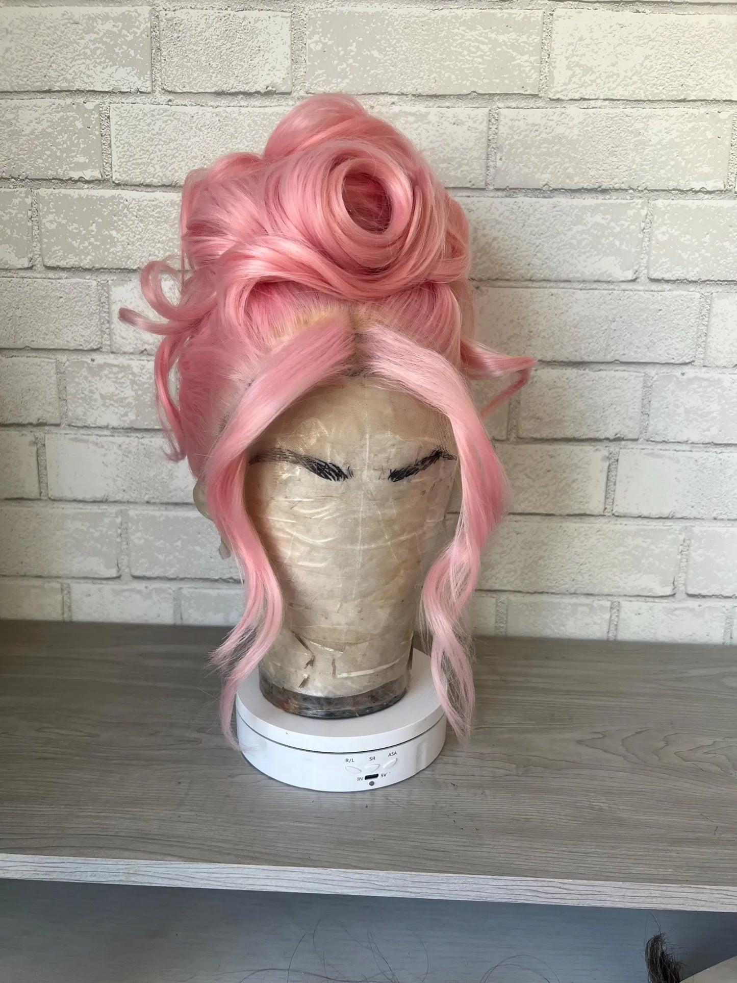 Pink 1950s twist Human Hair