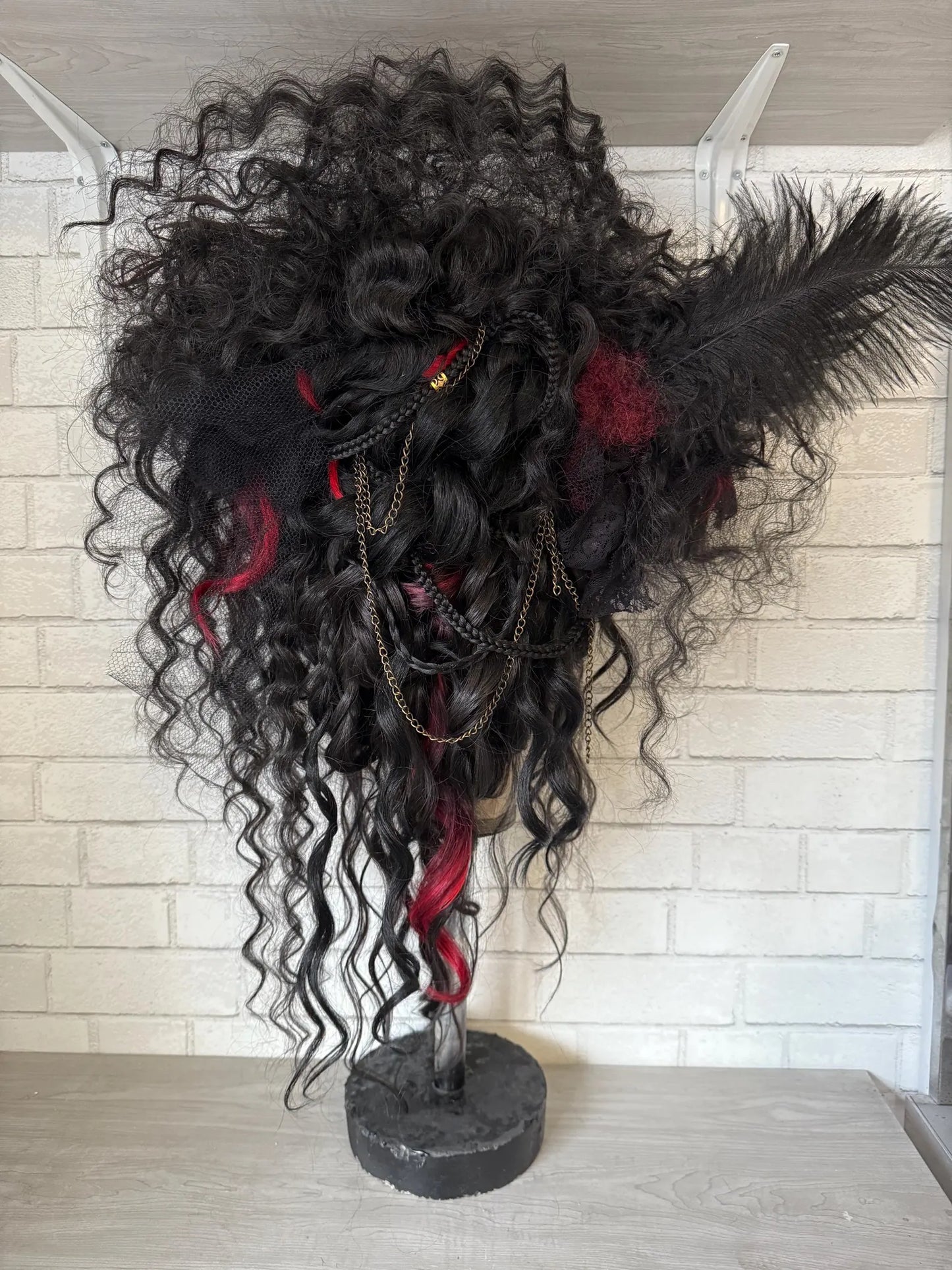 Custom vampire/queen/heart wig