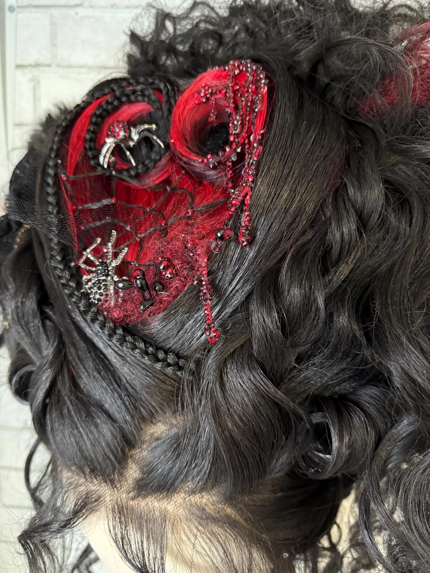 Custom vampire/queen/heart wig