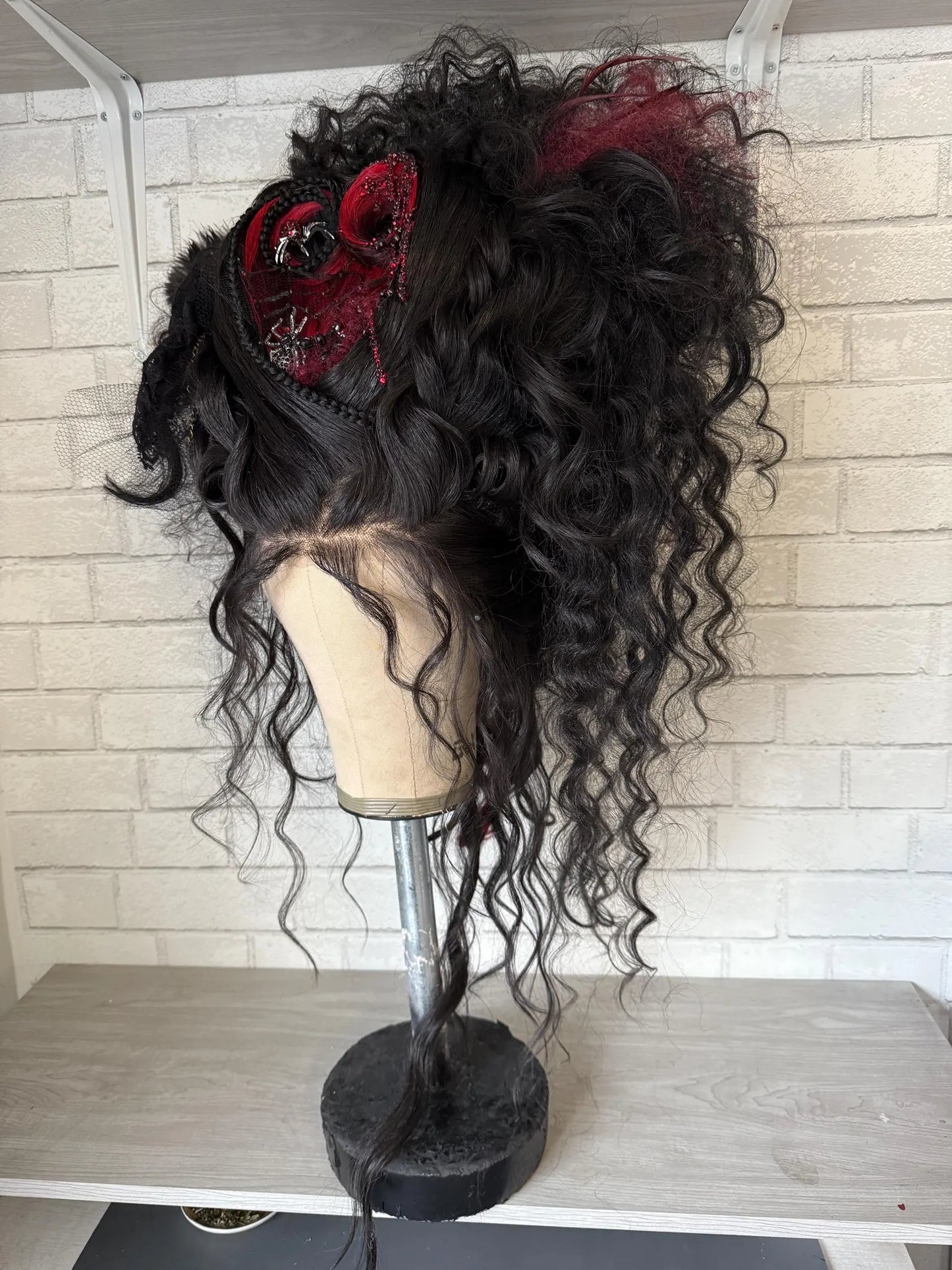 Custom vampire/queen/heart wig