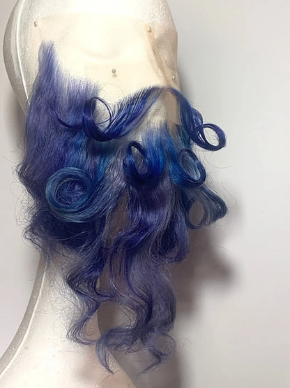 Blue beard and mustache set Human Wigs